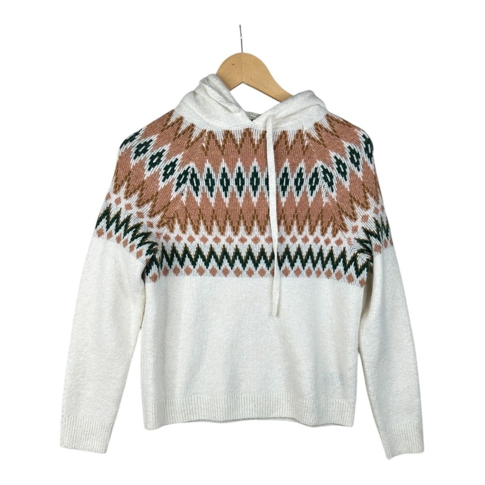 FRYE Women's Cozy Hooded Sweater Size Small‎ Fair-Isle NWOT